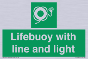 Lifebuoy with line and light